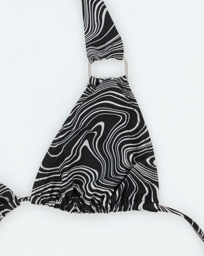 Vintage Y2k 00s Swirl Print Bikini Top - M