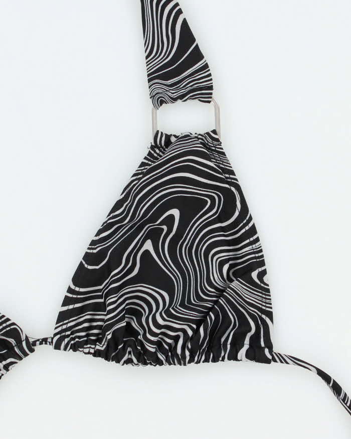 Vintage Y2k 00s Swirl Print Bikini Top - M