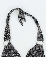 Vintage Y2k 00s Swirl Print Bikini Top - M