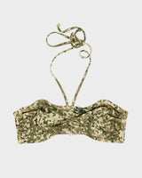Vintage Y2k 00s Camouflage Ruched Bikini Top - S