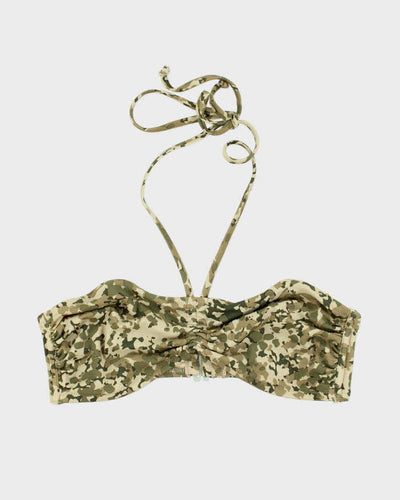 Vintage Y2k 00s Camouflage Ruched Bikini Top - S