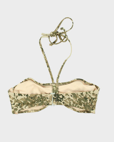 Vintage Y2k 00s Camouflage Ruched Bikini Top - S