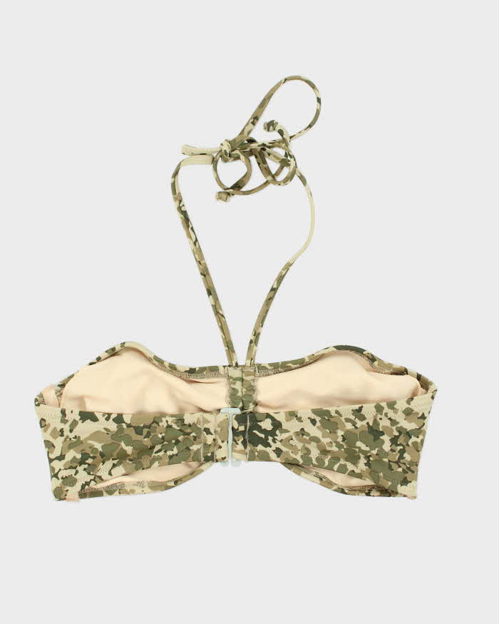 Vintage Y2k 00s Camouflage Ruched Bikini Top - S