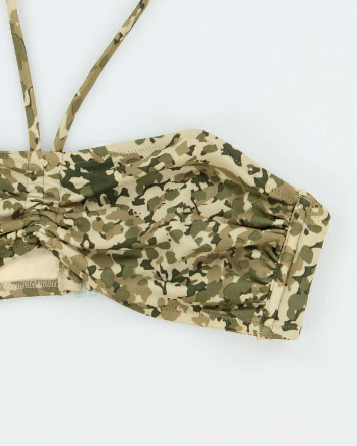 Vintage Y2k 00s Camouflage Ruched Bikini Top - S