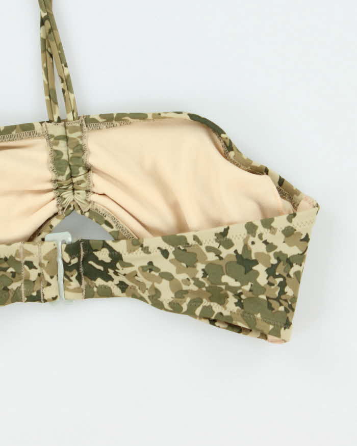 Vintage Y2k 00s Camouflage Ruched Bikini Top - S
