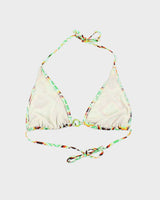 Vintage O Ring Pattern Bikini Top - M