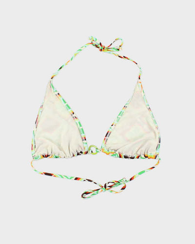Vintage O Ring Pattern Bikini Top - M