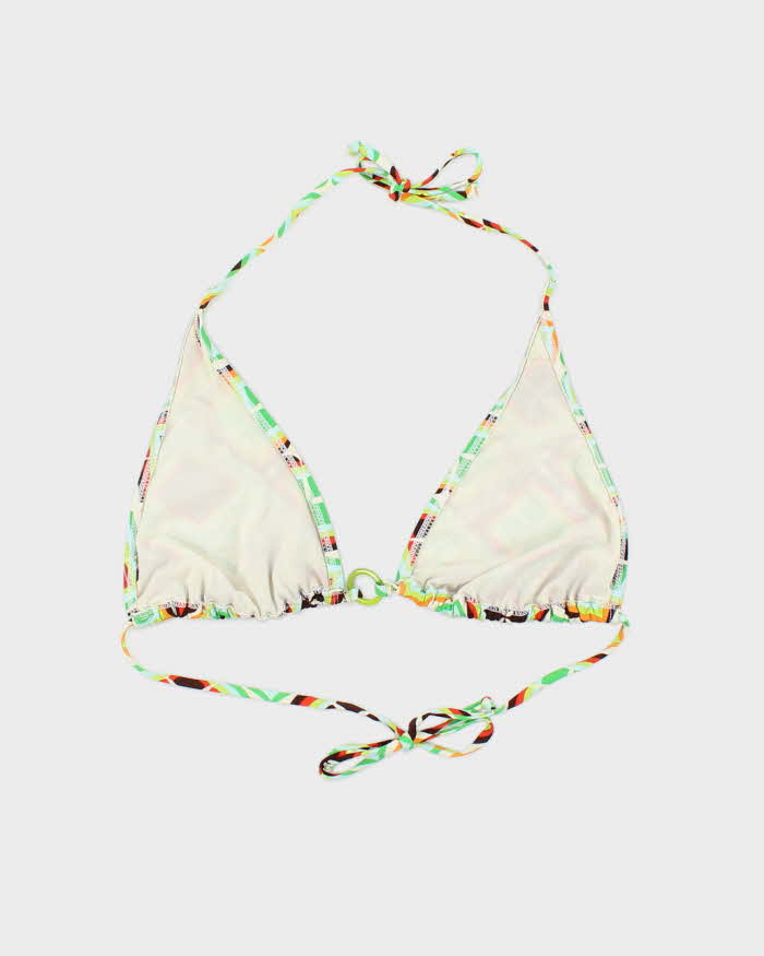 Vintage O Ring Pattern Bikini Top - M