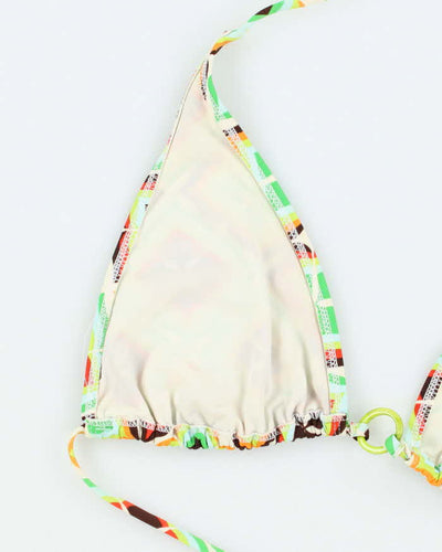 Vintage O Ring Pattern Bikini Top - M