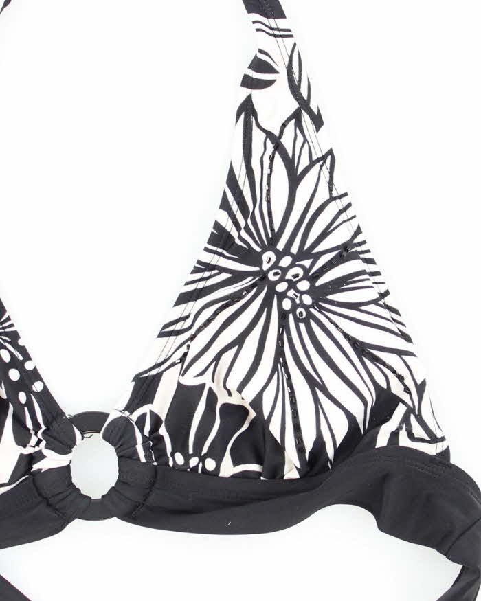 Vintage Y2k 00s Floral Beaded Bikini Top - M