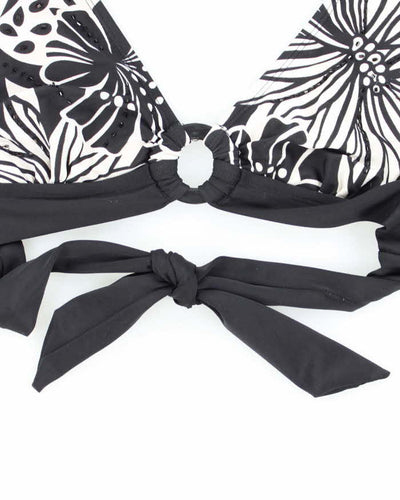 Vintage Y2k 00s Floral Beaded Bikini Top - M