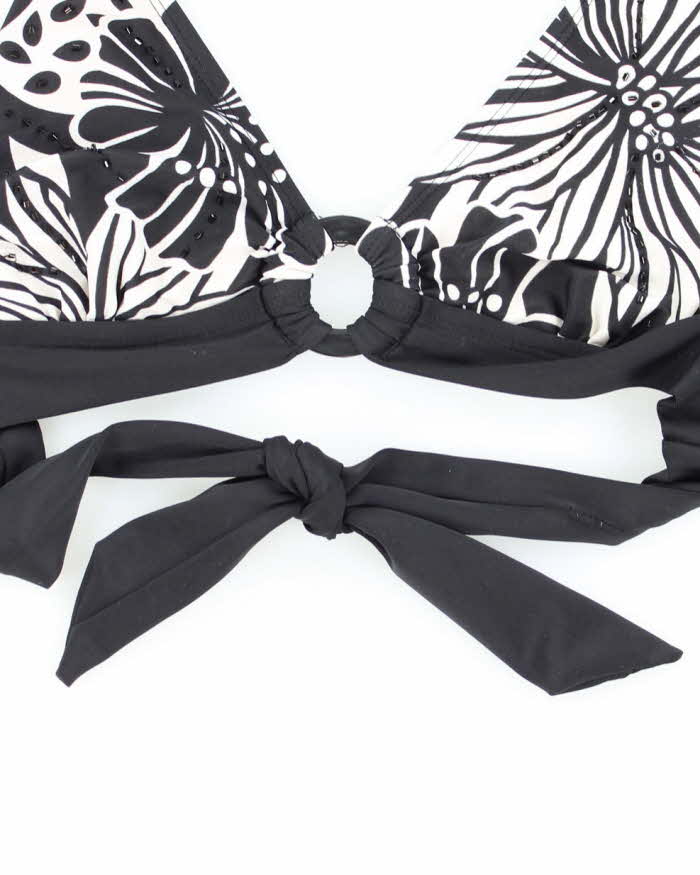 Vintage Y2k 00s Floral Beaded Bikini Top - M