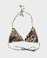 Vintage Y2k 00s Leopard Print Bikini Top - M