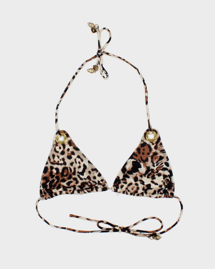 Vintage Y2k 00s Leopard Print Bikini Top - M