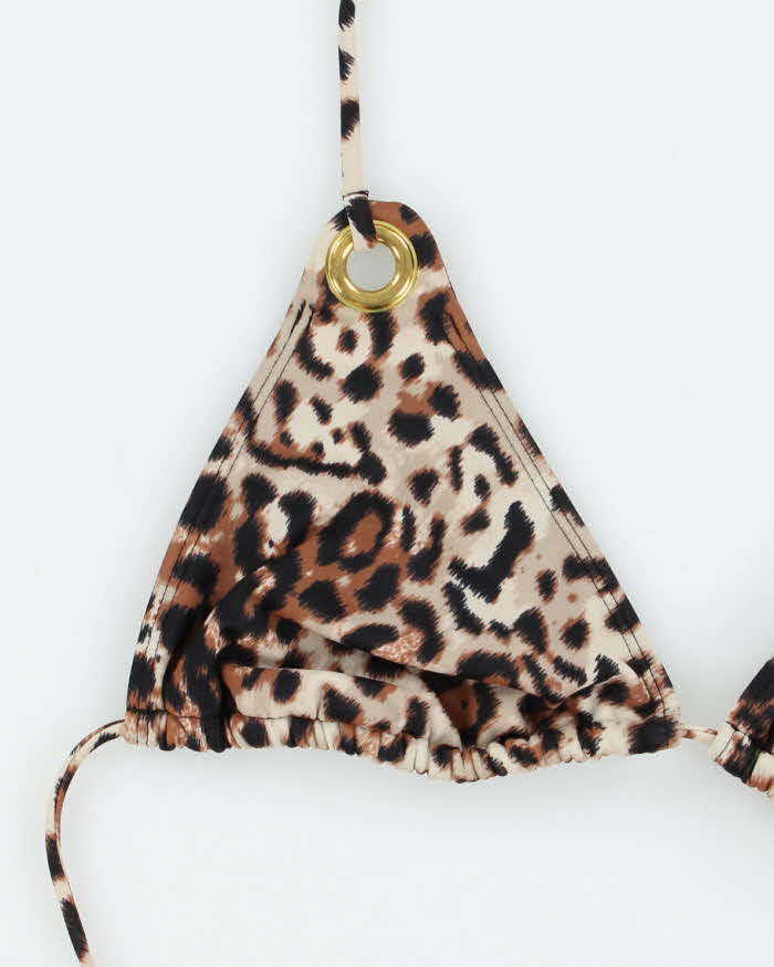 Vintage Y2k 00s Leopard Print Bikini Top - M