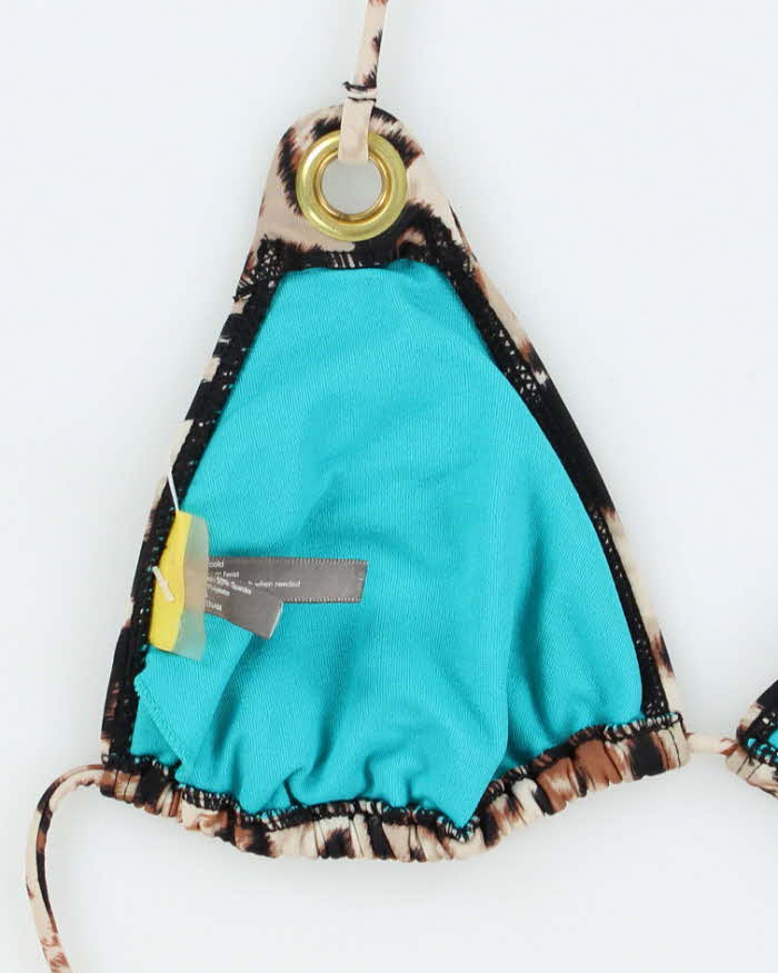 Vintage Y2k 00s Leopard Print Bikini Top - M