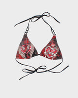 Y2k 00s Sinful Bedazzled Graphic Print Bikini Top - S