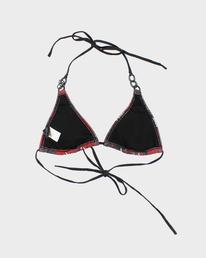 Y2k 00s Sinful Bedazzled Graphic Print Bikini Top - S