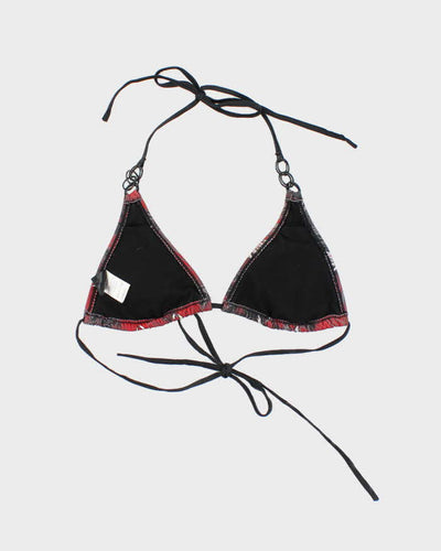 Y2k 00s Sinful Bedazzled Graphic Print Bikini Top - S