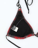 Y2k 00s Sinful Bedazzled Graphic Print Bikini Top - S