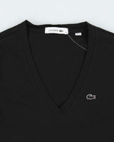 Vintage Lacoste Women's Classic Croc Long Sleeve V-Neck T-Shirt - S