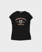 Vintage Y2K 00s Harley Davidson Women's 105th Anniversary Made In USA Embellished Crewneck Baby Tee - S