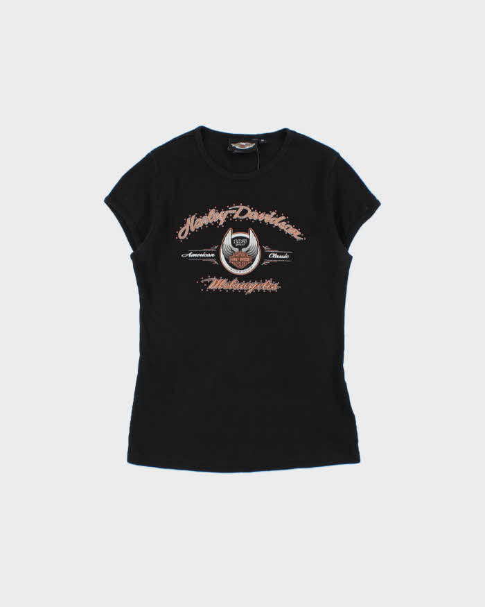Vintage Y2K 00s Harley Davidson Women's 105th Anniversary Made In USA Embellished Crewneck Baby Tee - S