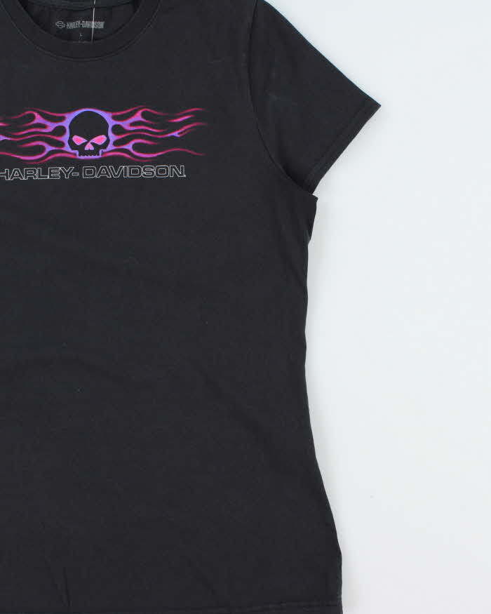 Vintage Harley Davidson Women's Nevada Skull Heavyweight Crewneck T-Shirt - M