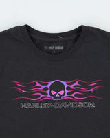 Vintage Harley Davidson Women's Nevada Skull Heavyweight Crewneck T-Shirt - M