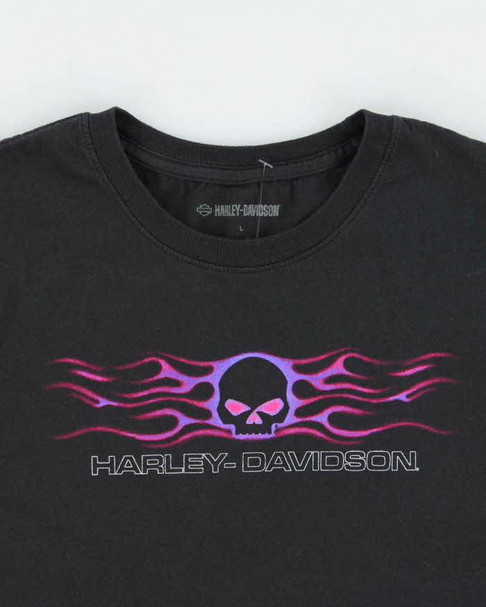 Vintage Harley Davidson Women's Nevada Skull Heavyweight Crewneck T-Shirt - M