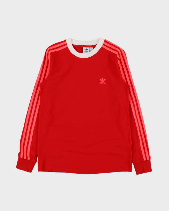 Vintage Adidas Originals Women's Heavyweight 3-Stripe Long Sleeve Crewneck T-Shirt - M