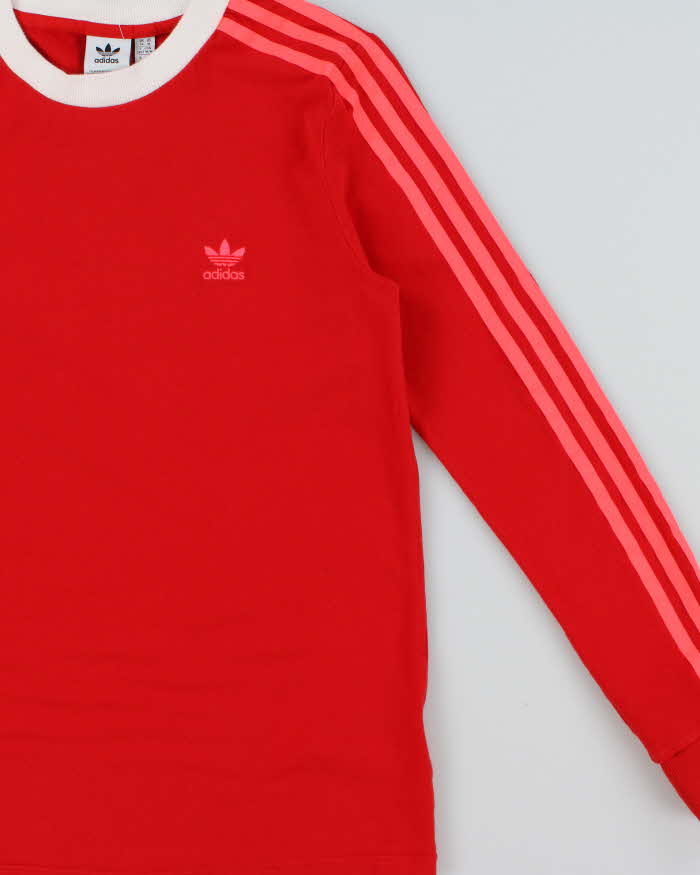 Vintage Adidas Originals Women's Heavyweight 3-Stripe Long Sleeve Crewneck T-Shirt - M