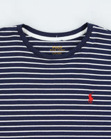 Vintage Polo Ralph Lauren Women's Striped Classic Pony Crewneck T-Shirt - L
