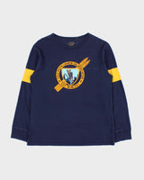 Vintage Polo Ralph Lauren Ski Bear Navy Women's Striped Long Sleeve Crewneck T-Shirt - L