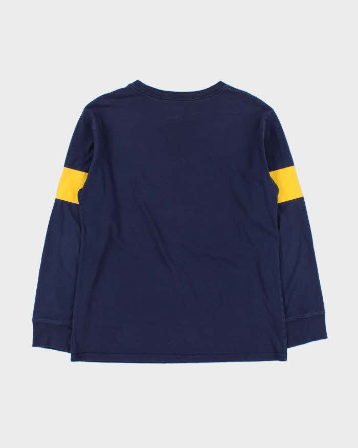 Vintage Polo Ralph Lauren Ski Bear Navy Women's Striped Long Sleeve Crewneck T-Shirt - L