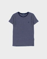 Vintage Polo Ralph Lauren Women's Classic Pony Striped Fitted Crewneck T-Shirt - M