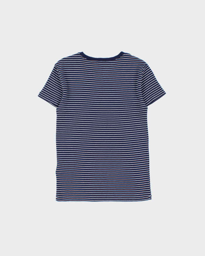 Vintage Polo Ralph Lauren Women's Classic Pony Striped Fitted Crewneck T-Shirt - M
