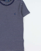 Vintage Polo Ralph Lauren Women's Classic Pony Striped Fitted Crewneck T-Shirt - M