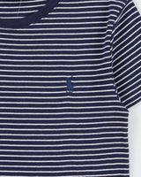 Vintage Polo Ralph Lauren Women's Classic Pony Striped Fitted Crewneck T-Shirt - M