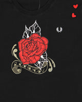 Fred Perry x Amy Winehouse Foundation Heavyweight Women's London Rose Patch Embroidered Crewneck T-Shirt - L