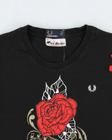 Fred Perry x Amy Winehouse Foundation Heavyweight Women's London Rose Patch Embroidered Crewneck T-Shirt - L