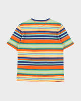 Vintage Polo Ralph Lauren Women's Heavyweight Striped Woven Crewneck Henley T-Shirt - L