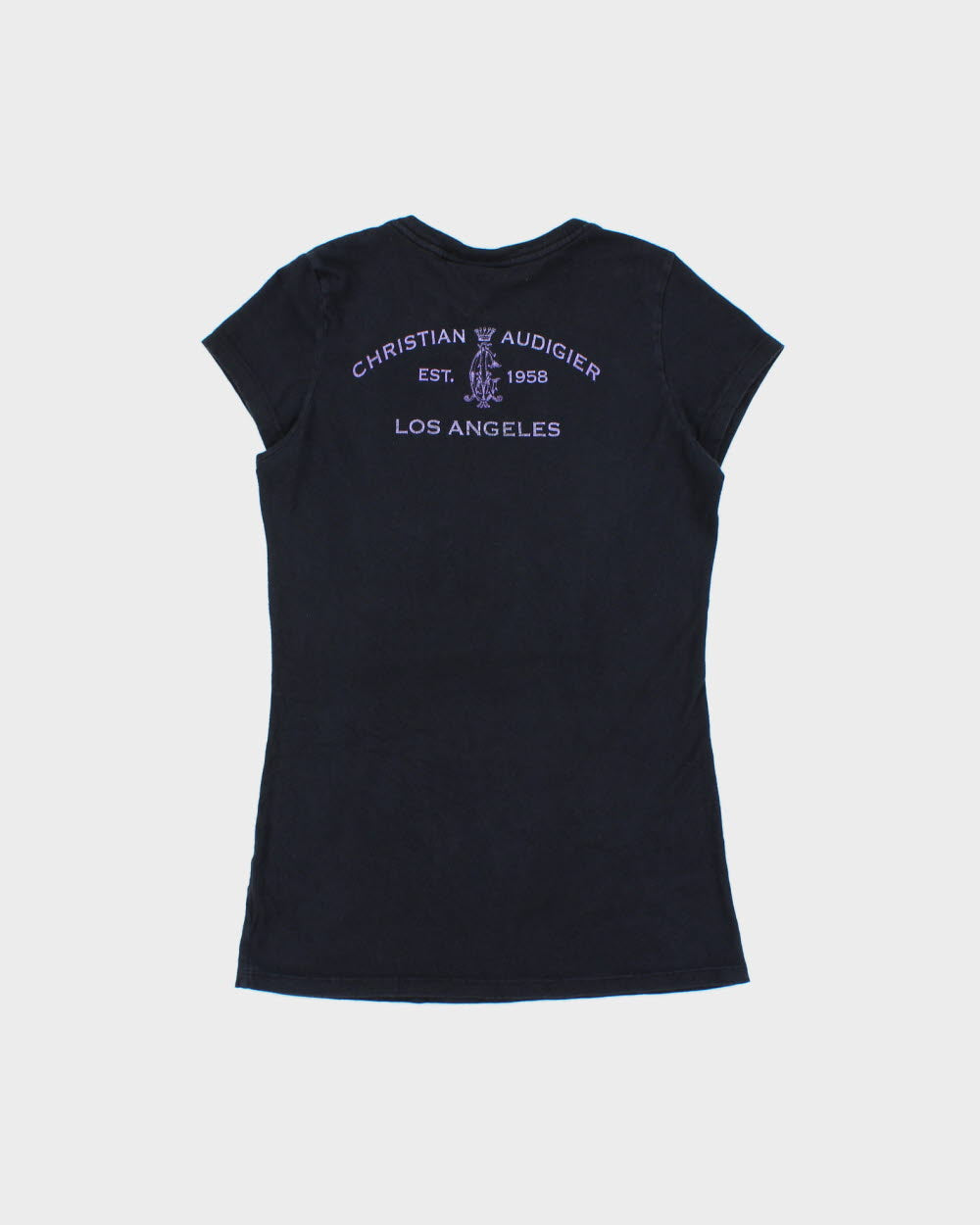Vintage Y2K 00s Christian Audigier Women's City Of Angels Made In USA Longline Crewneck T-Shirt - M