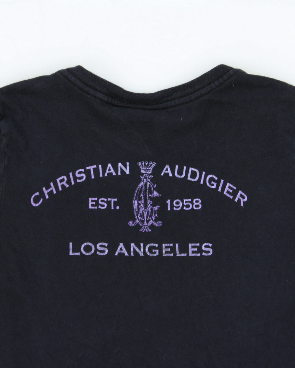Vintage Y2K 00s Christian Audigier Women's City Of Angels Made In USA Longline Crewneck T-Shirt - M