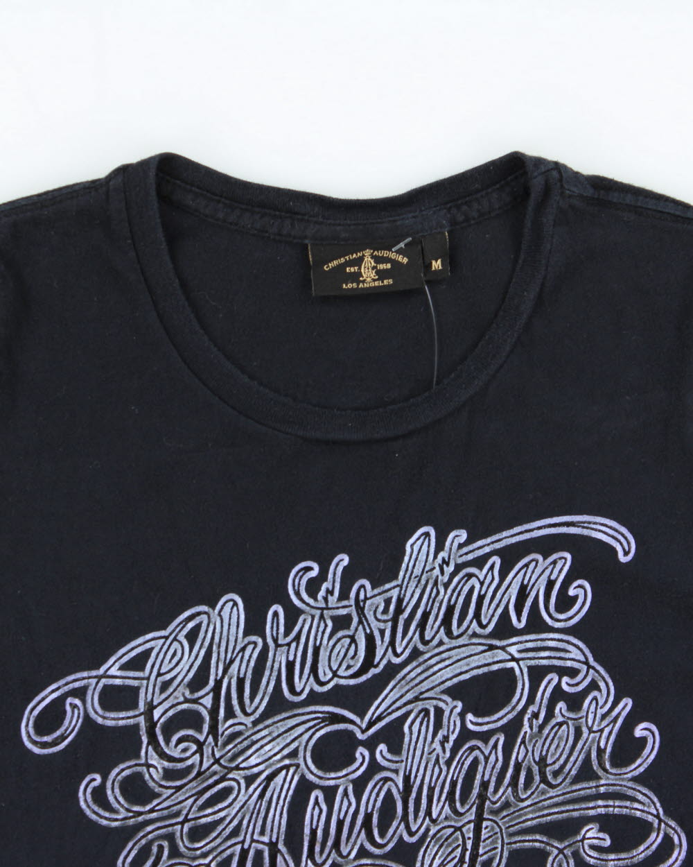 Vintage Y2K 00s Christian Audigier Women's City Of Angels Made In USA Longline Crewneck T-Shirt - M