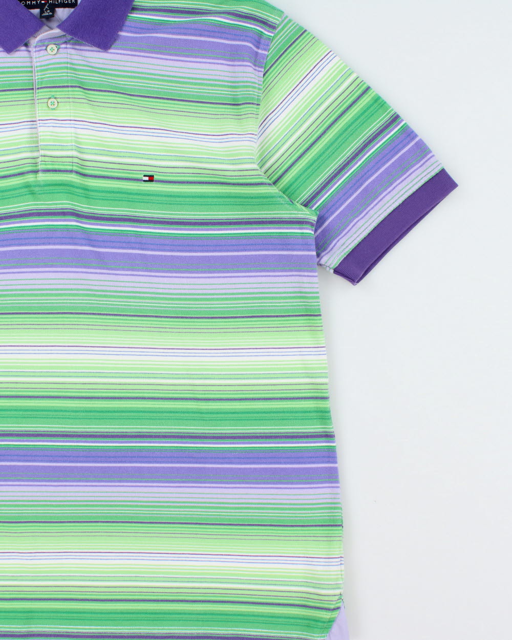 Vintage Y2K 00s Tommy Hilfiger Striped Short Sleeve Polo Shirt - L
