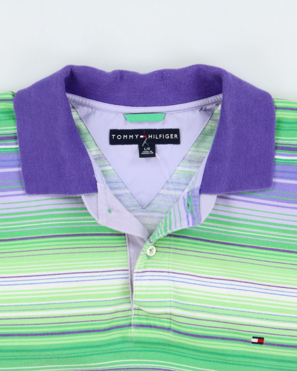 Vintage Y2K 00s Tommy Hilfiger Striped Short Sleeve Polo Shirt - L