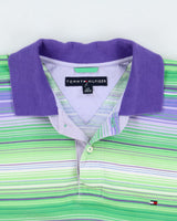 Vintage Y2K 00s Tommy Hilfiger Striped Short Sleeve Polo Shirt - L