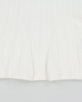Hugo Boss Women's Simeonna Ribbed Flare Pleated Crewneck Waffle T-Shirt - S