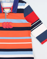 Vintage Canterbury Women's Multicoloured Striped 3/4 Sleeve Rugby Shirt - XL